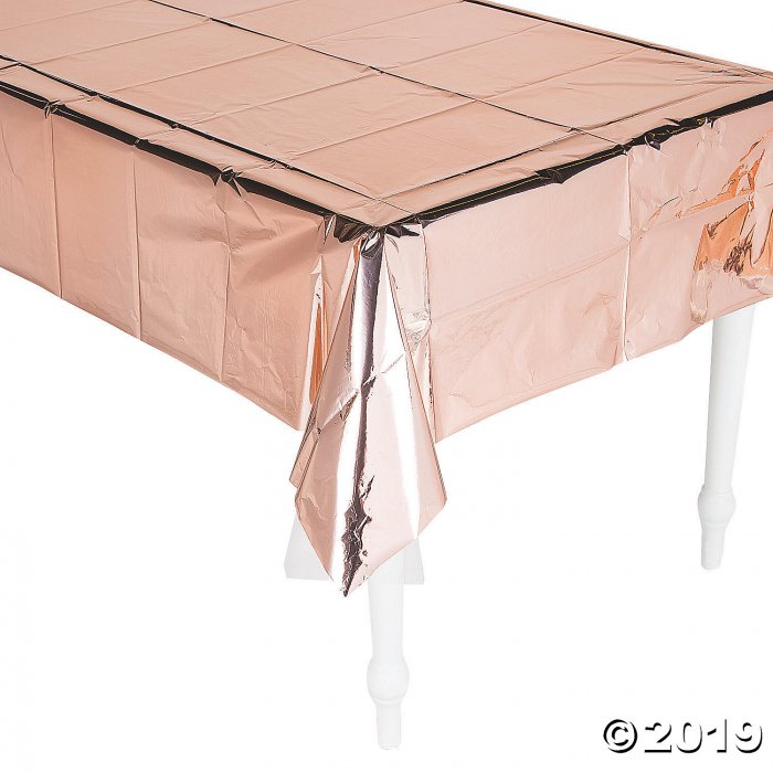 Shiny Metallic Rose Gold Foil Tablecloth (1 Piece(s))