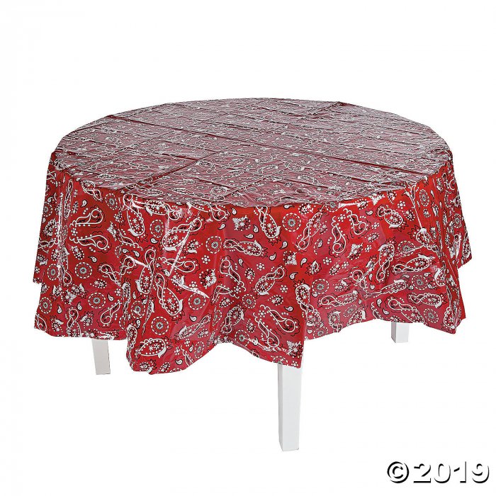 Red Bandana Round Plastic Tablecloth (1 Piece(s))