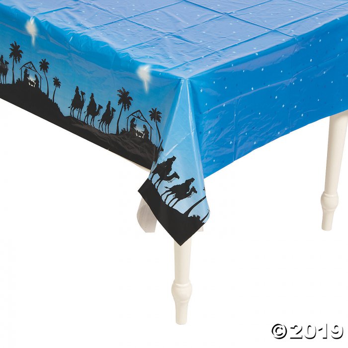 Nativity Silhouette Plastic Tablecloth (1 Piece(s))
