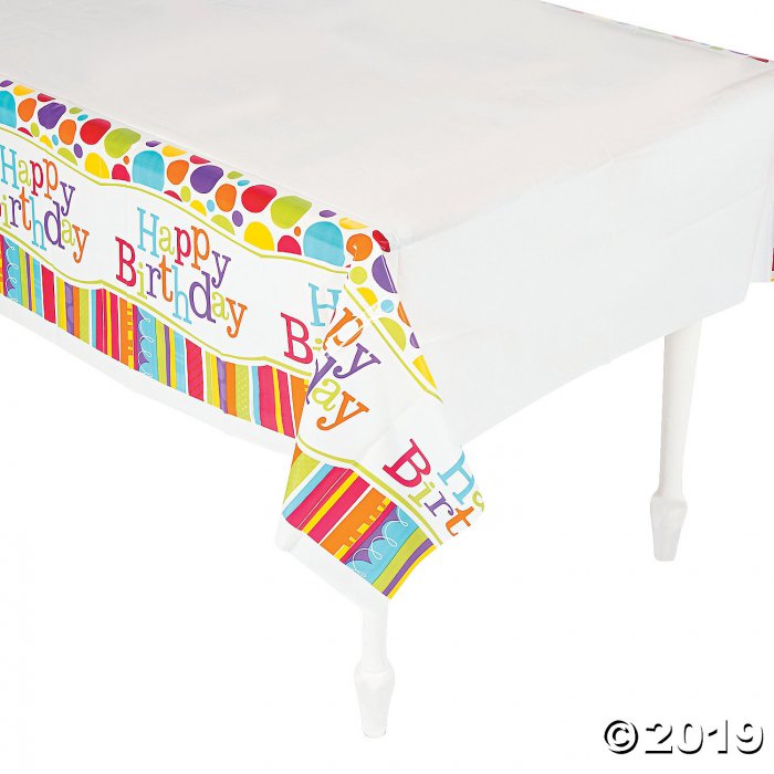 Bright & Bold Happy Birthday Tablecloth (1 Piece(s))