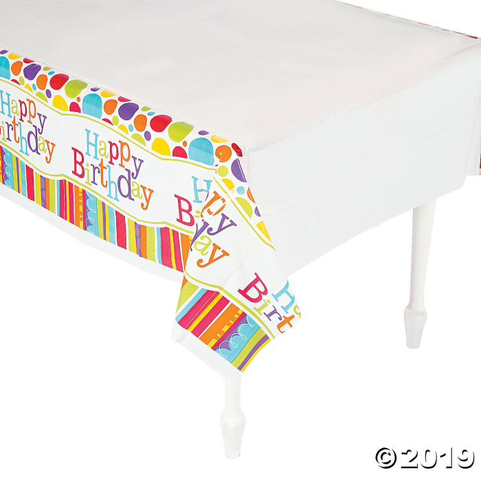 Bright & Bold Happy Birthday Tablecloth (1 Piece(s))