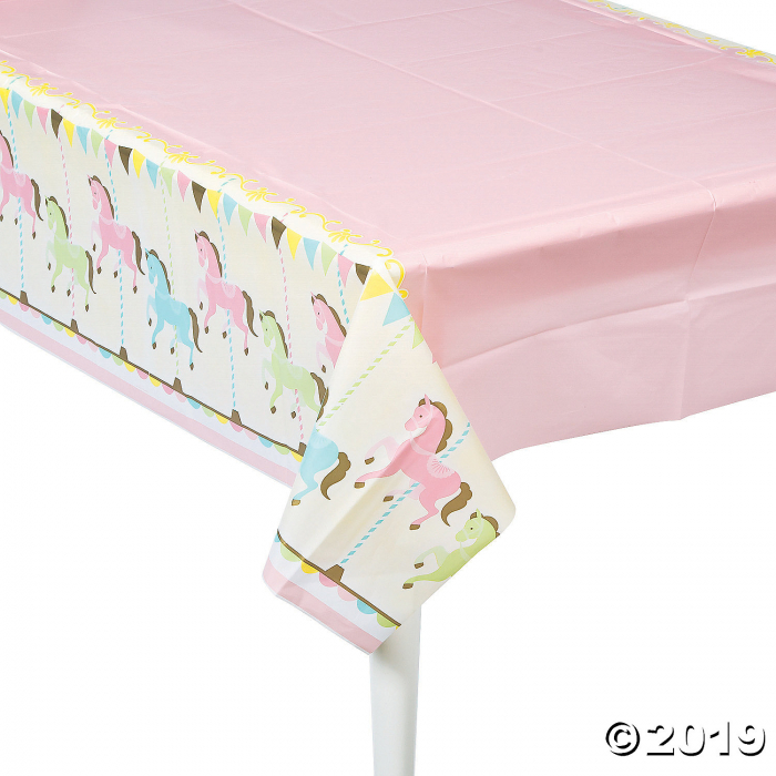Carousel Baby Shower Plastic Tablecloth (1 Piece(s))