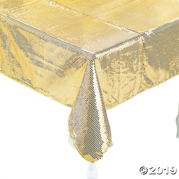 Gold Sequined Tablecloth (1 Piece(s))