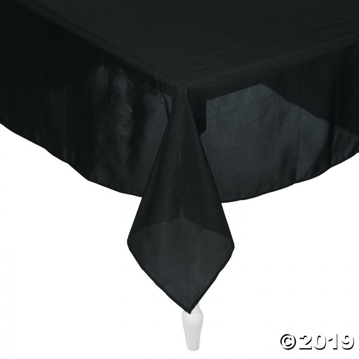 Black Rectangle Polyester Tablecloth (1 Piece(s))