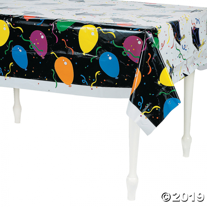 Balloon Print Graduation Plastic Tablecloth (1 Piece(s))