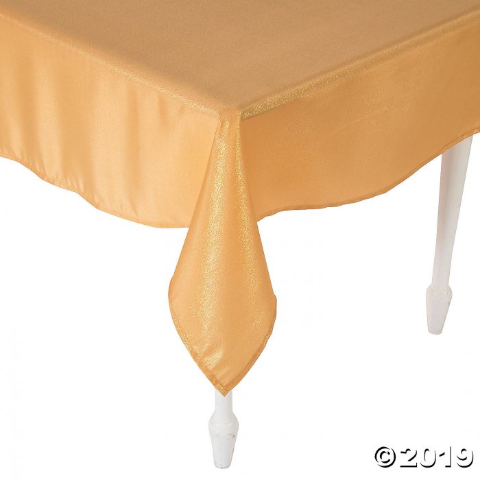 Gold Metallic Polyester Tablecloth - 60" x 104 (1 Piece(s))