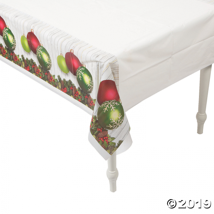 Christmas Ornament Plastic Tablecloth (1 Piece(s))