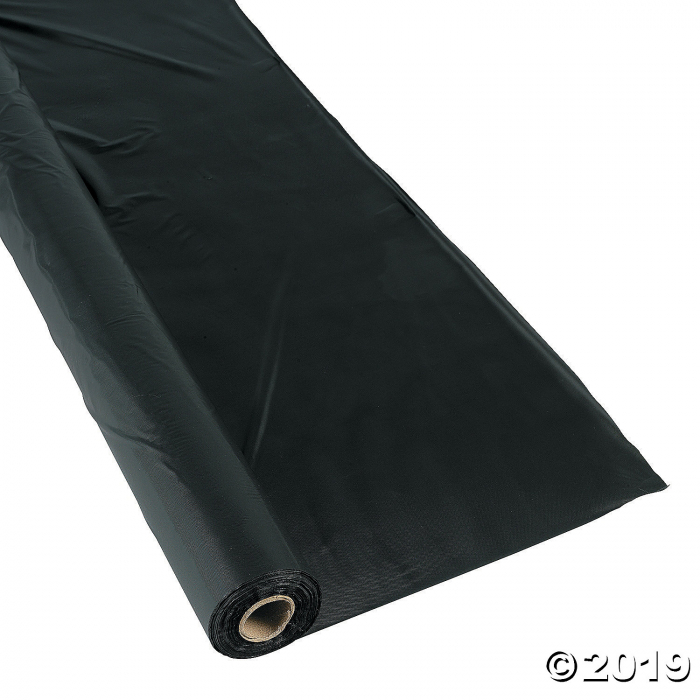 Extra Long Black Plastic Tablecloth Roll (1 Roll(s)) Extra Long Black Plastic Tablecloth Roll (1 Roll(s))
