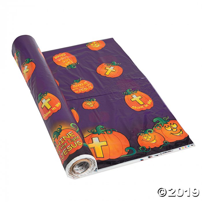 Christian Pumpkin Plastic Tablecloth Roll (1 Roll(s))