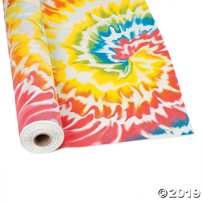 Tie Dye Plastic Tablecloth Roll (1 Roll(s)) Tie Dye Plastic Tablecloth Roll (1 Roll(s))