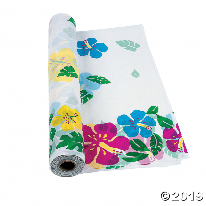 Hibiscus Plastic Tablecloth Roll (100 ft)