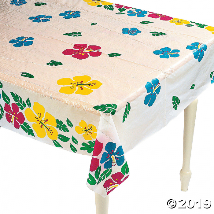 Hibiscus Plastic Tablecloth Roll (100 ft)
