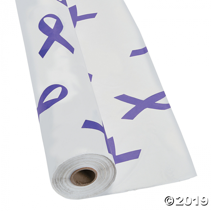 Purple Awareness Ribbon Plastic Tablecloth Roll (1 Roll(s))