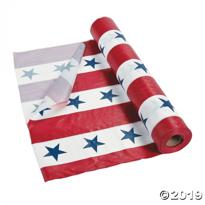 Patriotic Plastic Tablecloth Roll (100 ft)