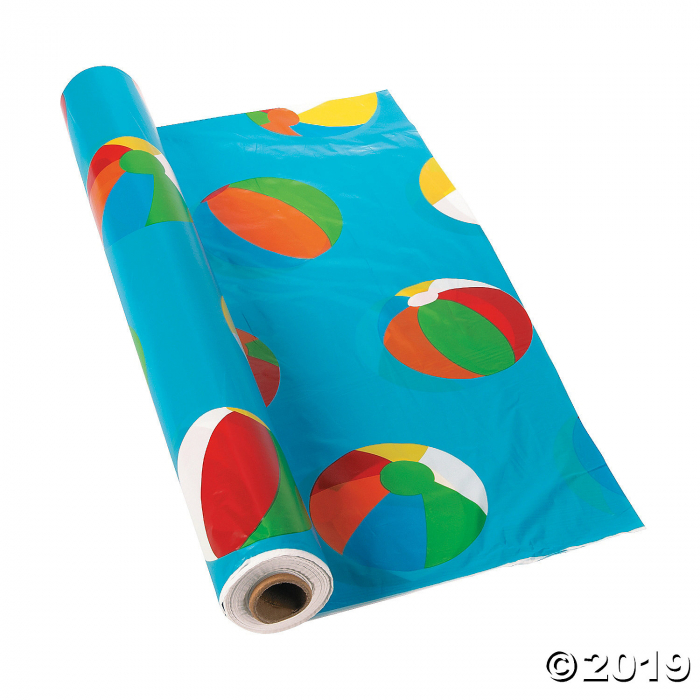 Beach Ball Plastic Tablecloth Roll (1 Roll(s))