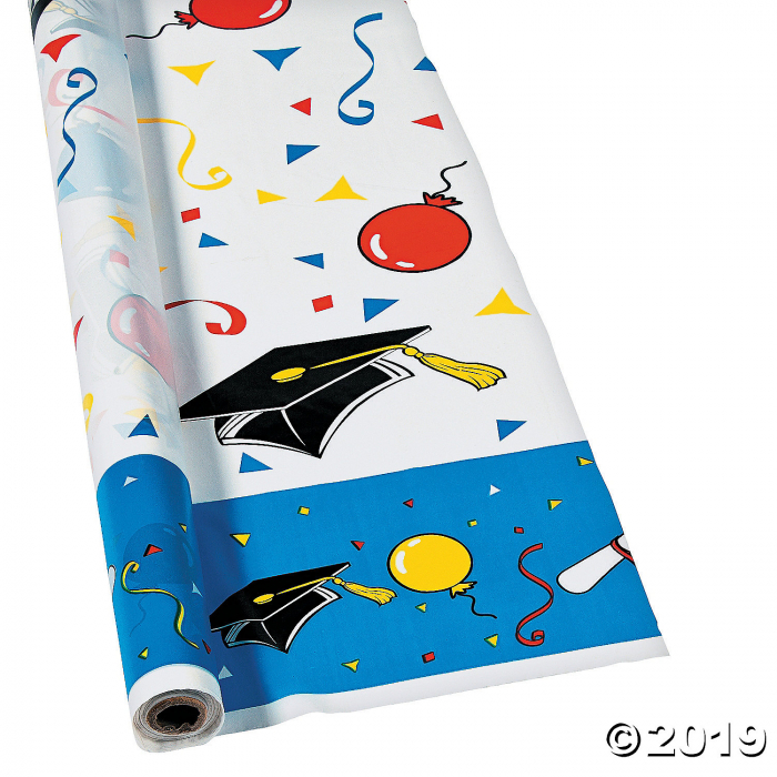 Graduation Banquet Plastic Tablecloth Roll (100 ft)