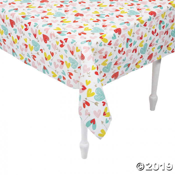 Valentine's Day Hearts Plastic Tablecloth Rolls (1 Roll(s))