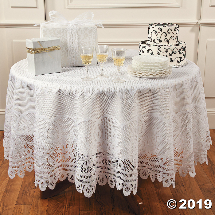 Round White Lace Tablecloth