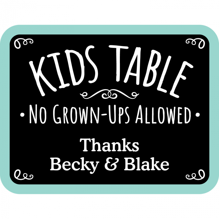 Personalized Kids Table Sign (1 Piece(s))