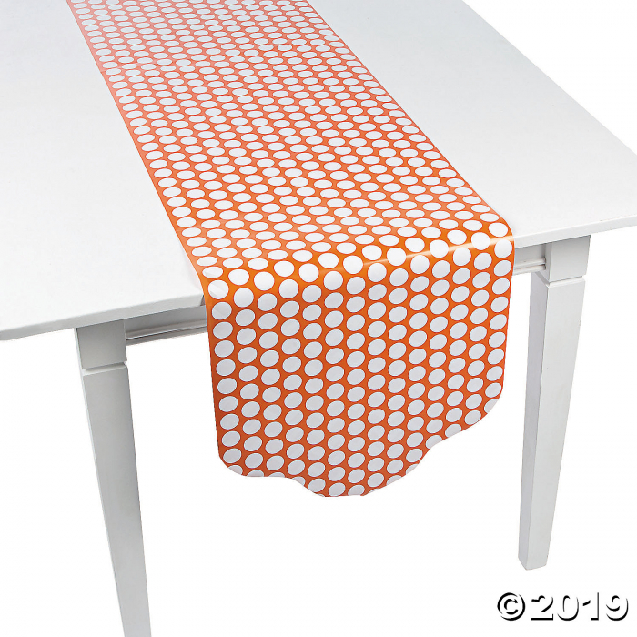 Orange Chevron & Polka Dot Table Runner (1 Piece(s))