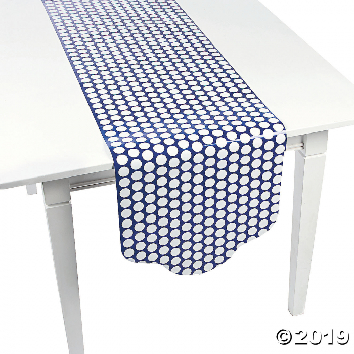  Blue Chevron/DOT Table Runner - Party Supplies - 1