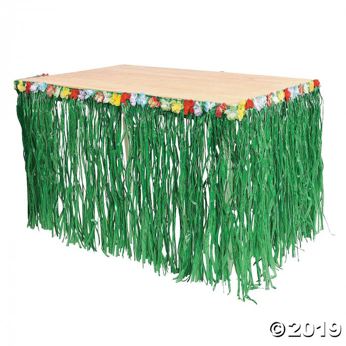 Tropical Flowered Table Skirt (1 Piece(s))
