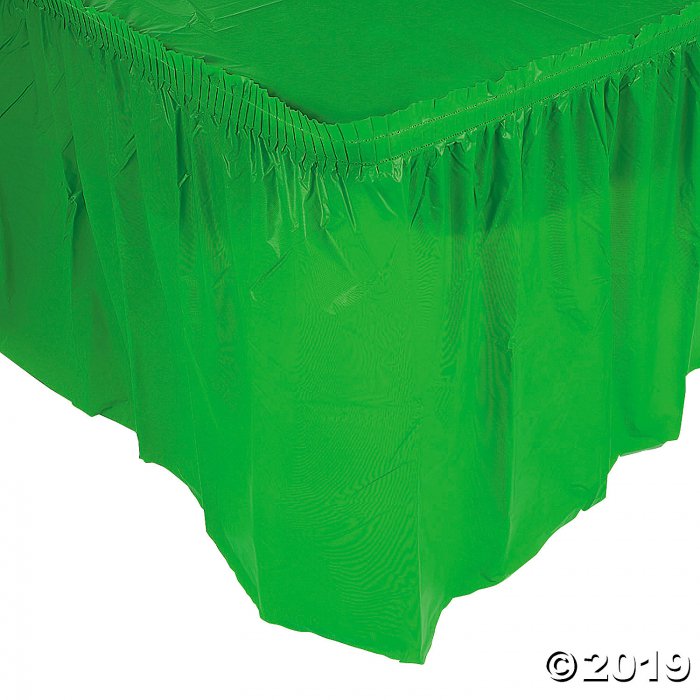 Pleated Green Table Skirt (1 Piece(s))