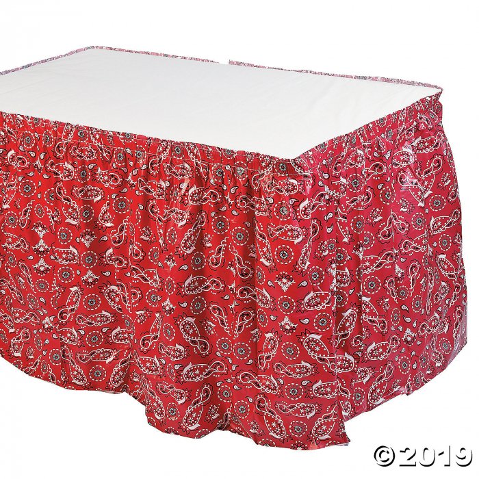 Red Bandana Print Table Skirt (1 Piece(s))