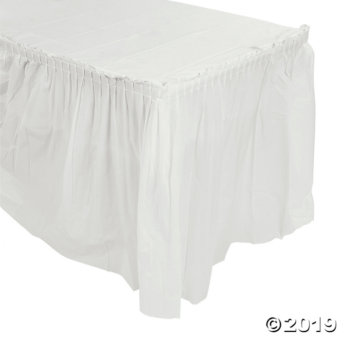 Pleated White Table Skirt (1 Piece(s))