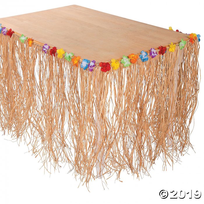 Raffia Flowered Table Skirt (1 Piece(s))