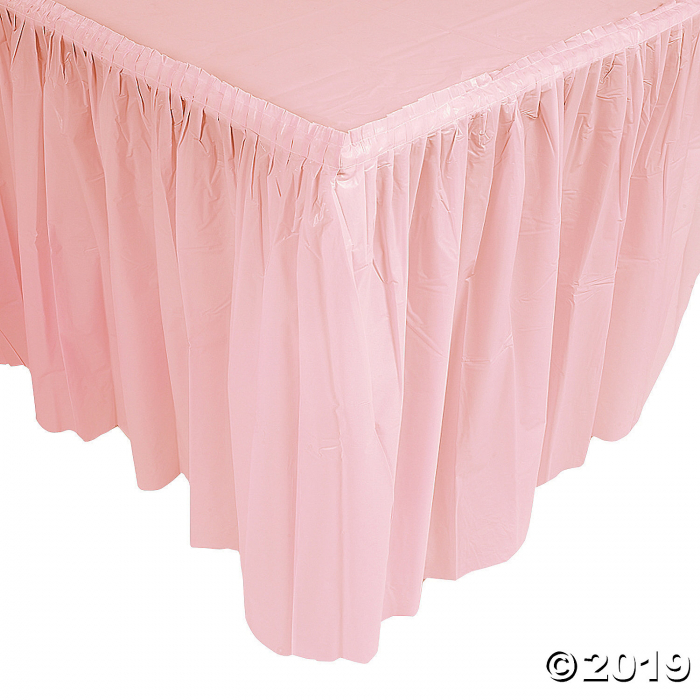 Pleated Light Pink Table Skirt (1 Piece(s))