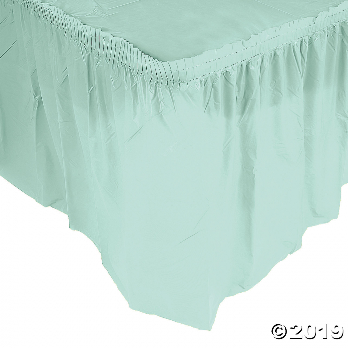 Pleated Mint Green Table Skirt (1 Piece(s))