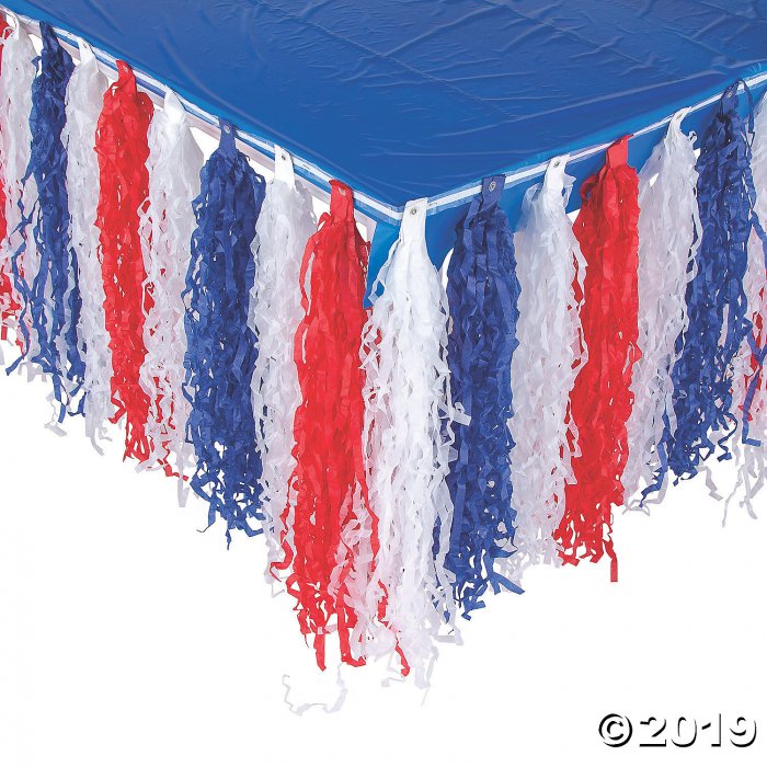 Patriotic Fringe Table Skirt (1 Piece(s))