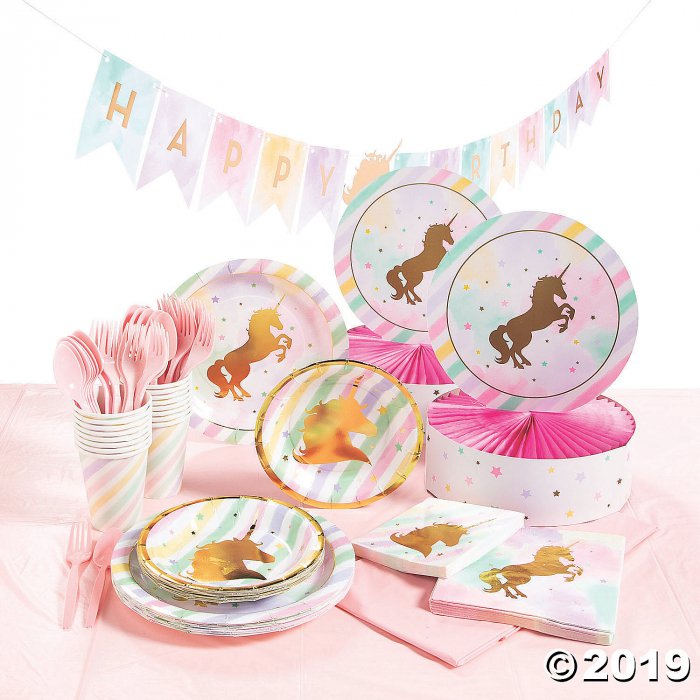 Unicorn Sparkle Tableware Party Kit for 16 (1 Set(s))