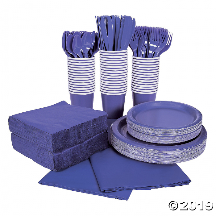 Purple Tableware Party Pack for 48 (1 Set(s))