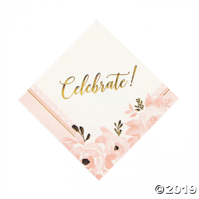 Lillian & Rose Pink & Gold Celebrate Bridal Shower Tableware Set (1 Set(s))
