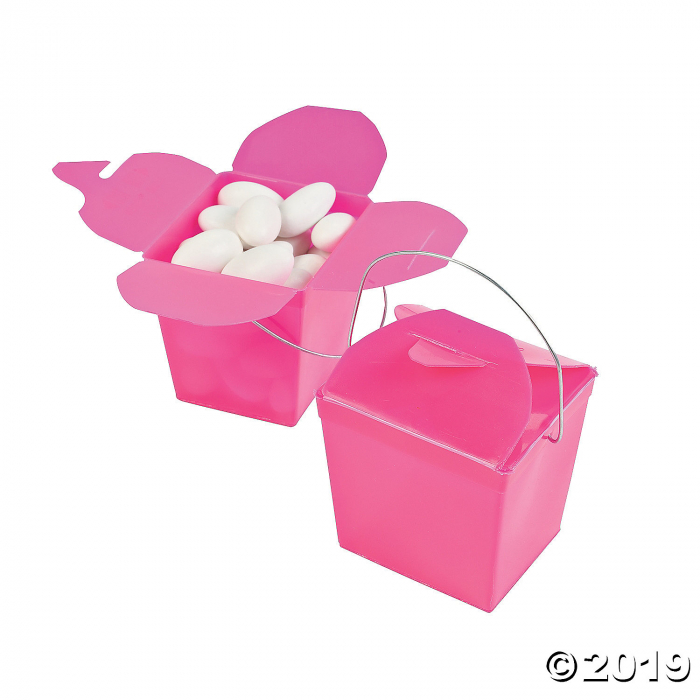 Mini Hot Pink Takeout Boxes (Per Dozen)