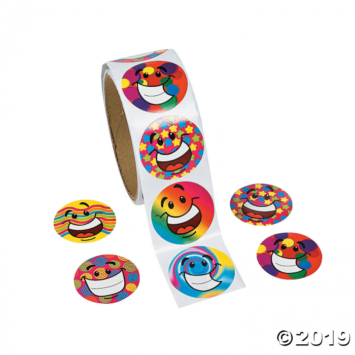 Funky Smile Face Sticker Rolls (1 Roll(s))