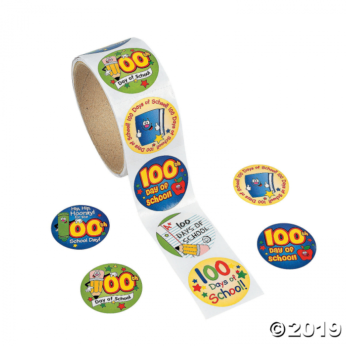 Paper 100th Day of School Sticker Rolls (1 Roll(s)) Paper 100th Day of School Sticker Rolls (1 Roll(s))