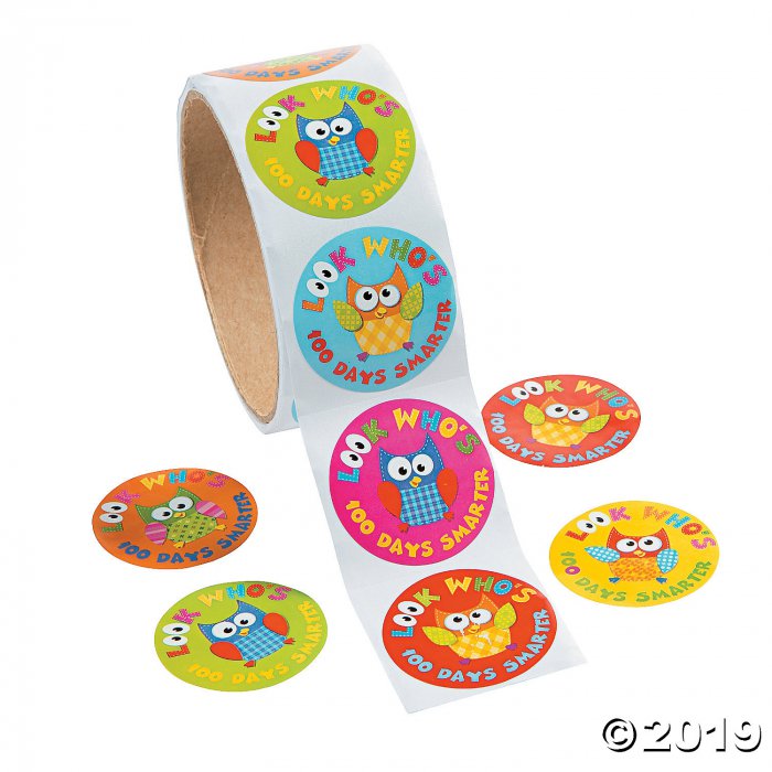 Owl 100 Days of School Smarter Sticker Rolls (1 Roll(s))