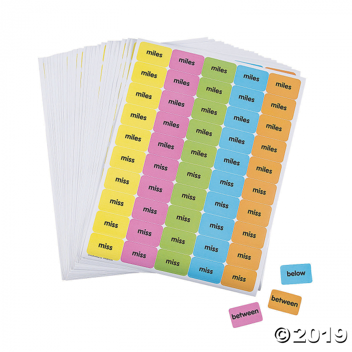 Sight Word Stickers  1-100 (50 Sheet(s))