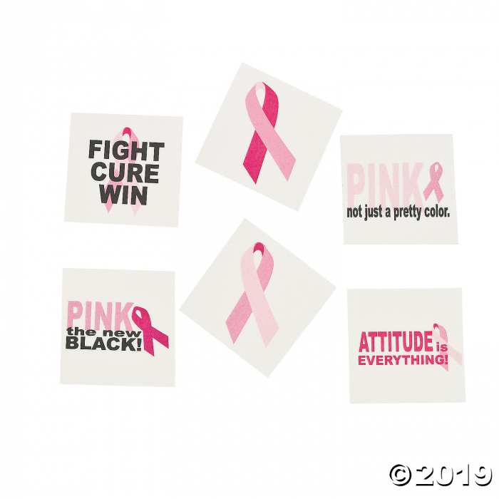 Breast Cancer Awareness Sassy Glitter Tattoos (72 Piece(s))