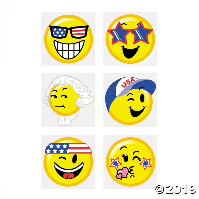 Patriotic Emoji Tattoos (72 Piece(s))