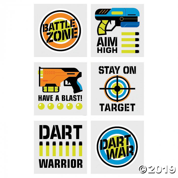 Dart Battle Party Temporary Tattoos (72 Piece(s))