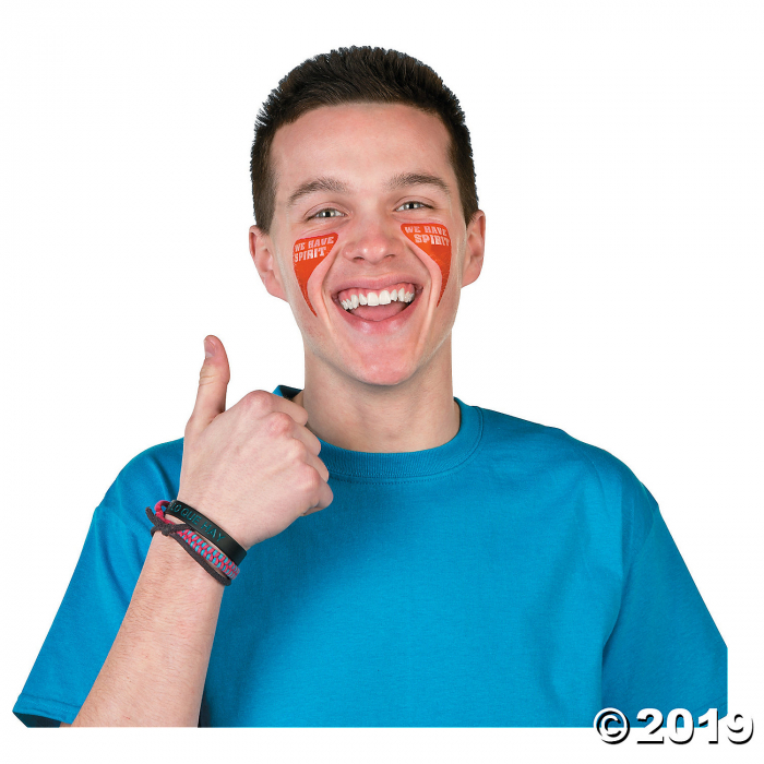 School Spirit Eyeblack Tattoos - Orange (6 Sheet(s))