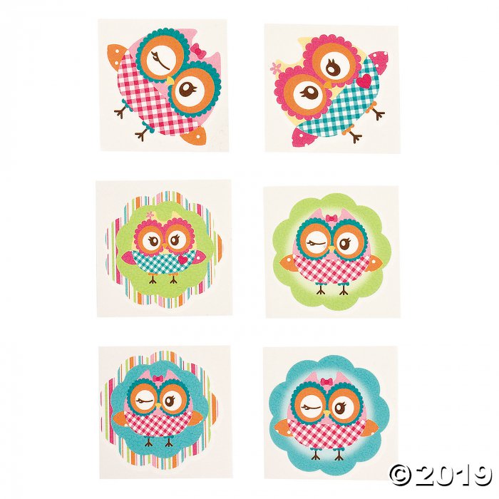Owl Party Tattoos (72 Piece(s))