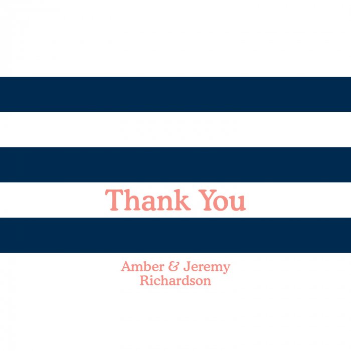 Personalized Simple Stripe Wedding Thank You Cards (25 Piece(s))