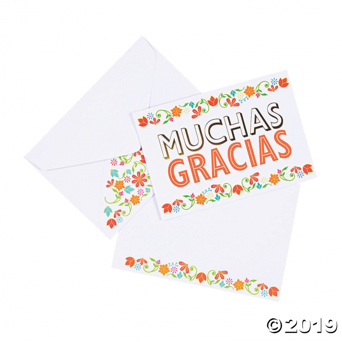 Muchas Gracias Thank You Cards (Per Dozen)
