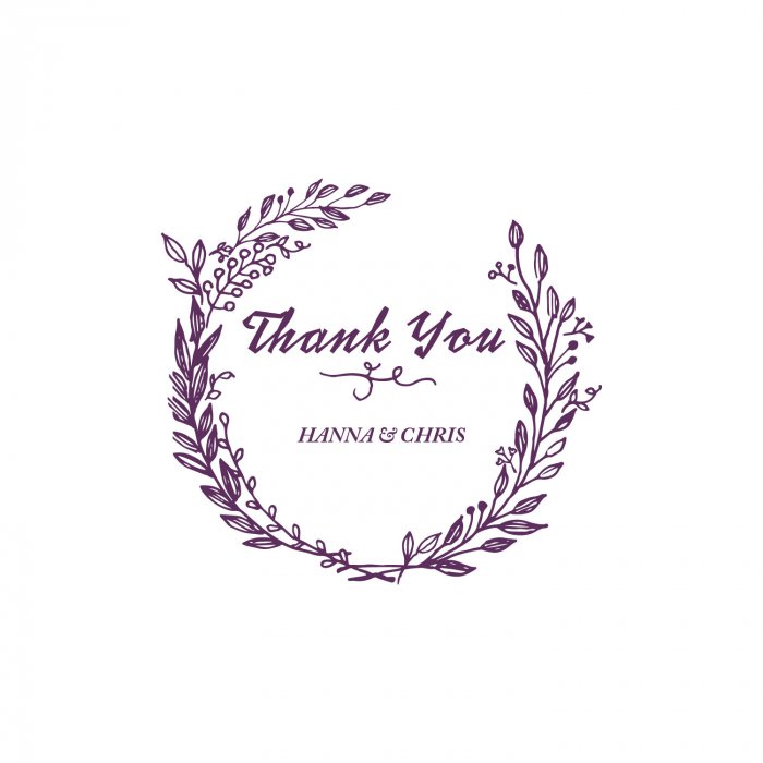 Personalized Laurel Leaf Wedding Thank You Cards (25 Piece(s))