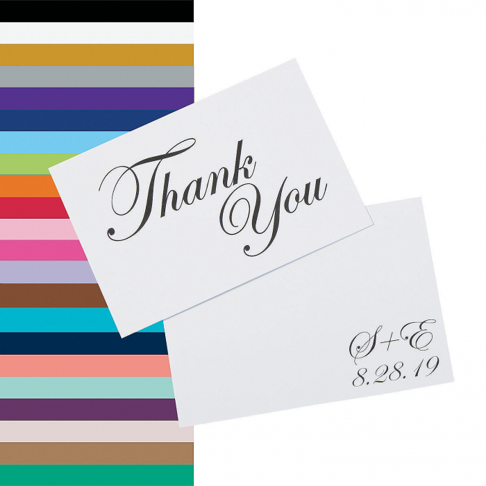 Personalized Traditional Script Thank You Cards (25 Piece(s))